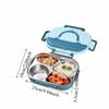 Sealed 304 Stainless Steel Lunch Box Insulated Thermal Lunch Box 4 Compartment Lunch Box  Office