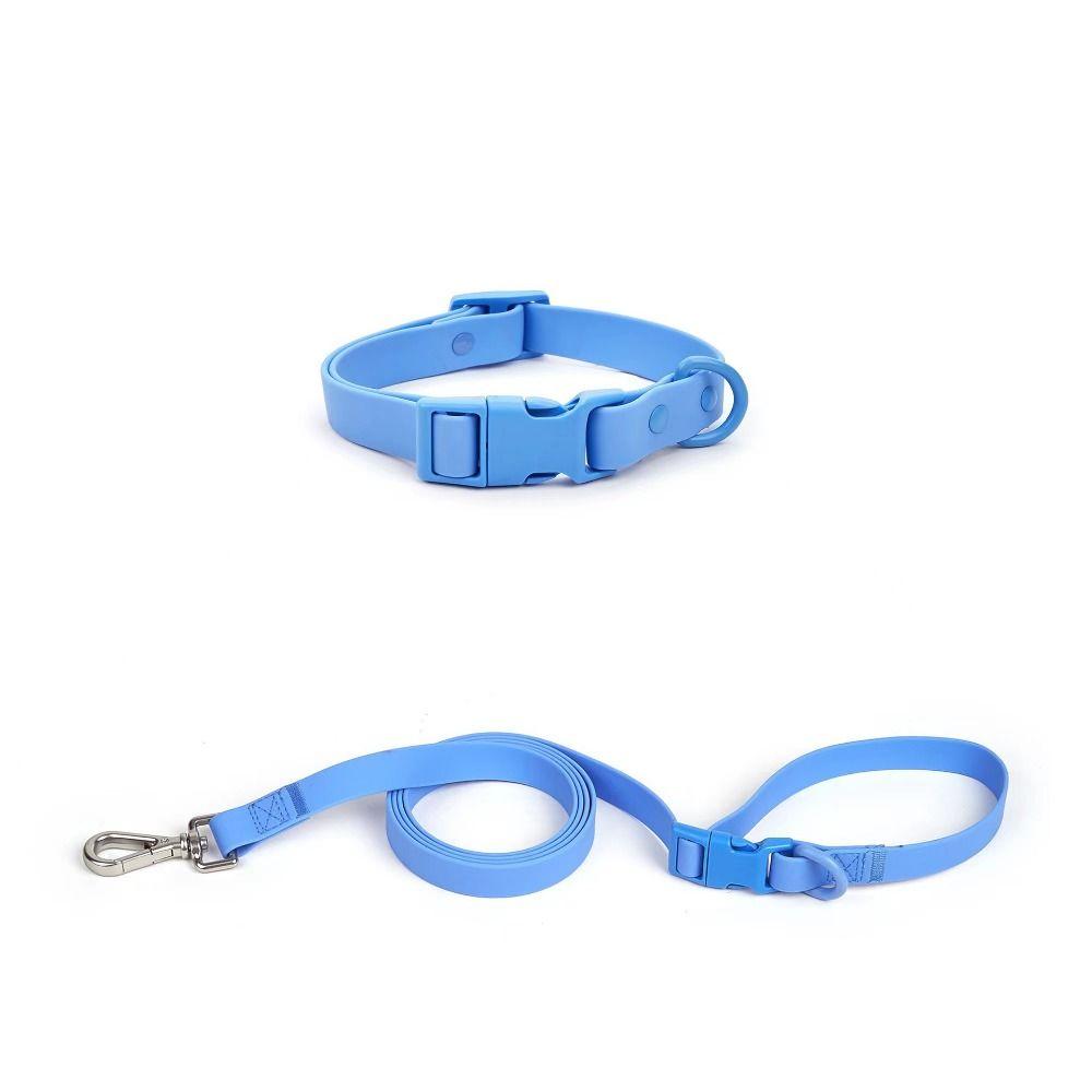 Adjustable PVC Pet Collars Combo Waterproof Soft Dog Leashes  Small/ Medium/ Large Dogs