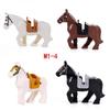 Medieval series of war horses, Lord of the Rings mounted Wolf series, children's educational assembling building block toys.