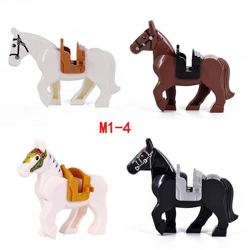 Medieval series of war horses, Lord of the Rings mounted Wolf series, children's educational assembling building block toys.