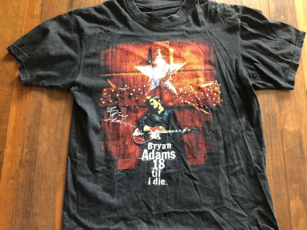VTG BRYAN ADAMS 18 Til I Die Tour Concert Shirt Black Unisex S-234XL Unisex T-Shirt S