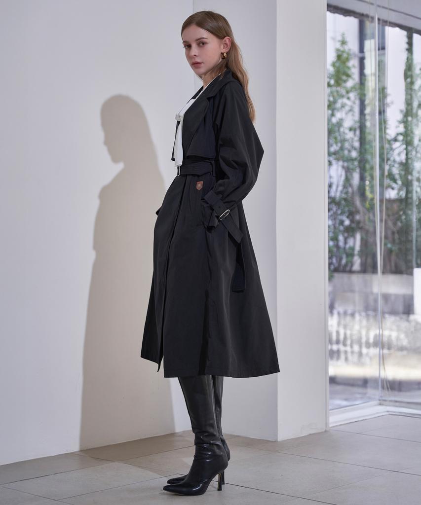 Lenic&Mccoy Back Banding Belt Collar Slit Trench Coat Mm03By200Hjy