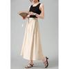 Elegant New Chinese Style Tencel A-Line Skirt