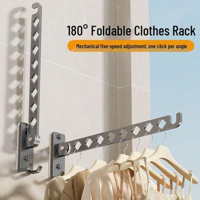 Foldable Wall-Mounted Clothes Drying Rack: Indoor/Outdoor Retractable Laundry Solution