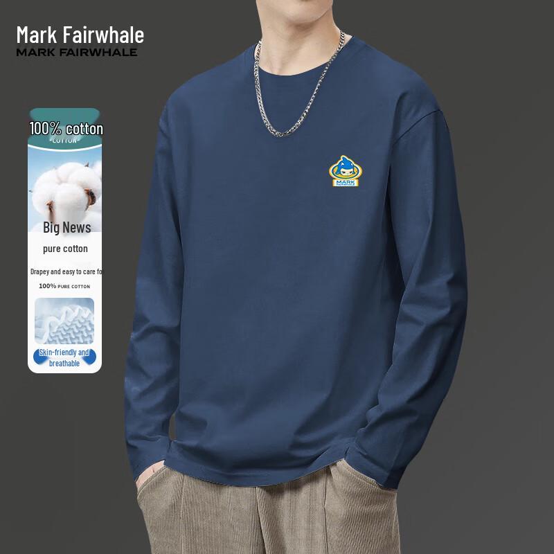Mark Fairwhale Men's Loose Fit Cotton Long Sleeve T-Shirt