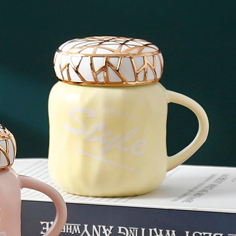 Creative ceramic bird's nest cup with lid high value trend personalized cup men's and women's gifts coffee milk drinking cup