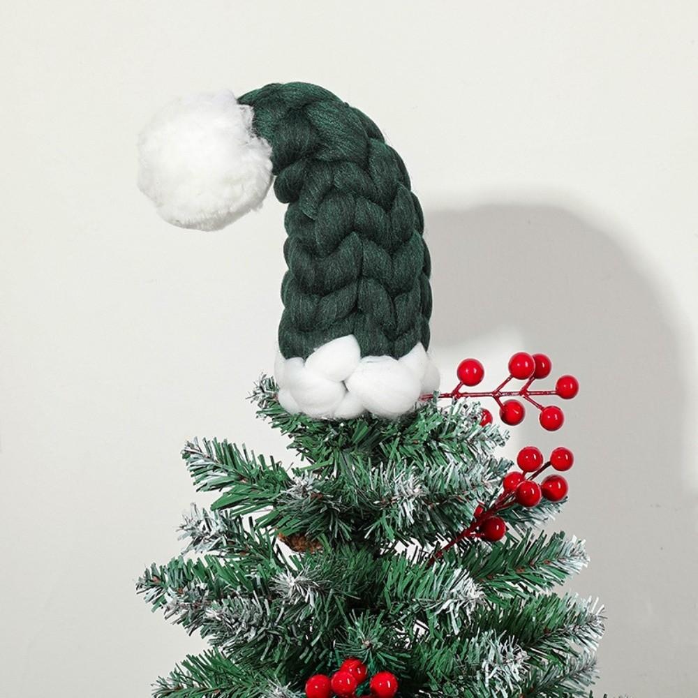 

New Thick Christmas Wine Bottle Cover Hand-Knitted Icelandic Wool Christmas Tree Shape Hat Bottle Decor Friend Gift зелений