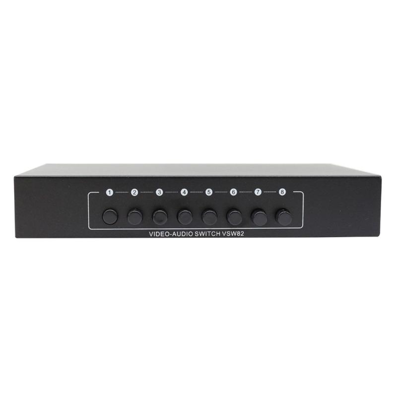 Professional 3RCA audios Switcher Box 8Input Heavy Duty Metal Construction Effortless Device Switching Studio Equipment