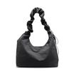 Canvas bag women's large capacity 2025 new spring and summer versatile shoulder messenger bag cloth bag pleated class tote bag