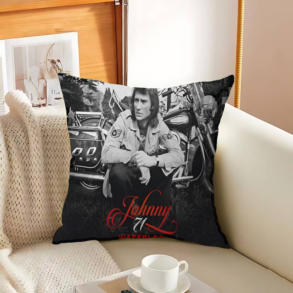 French rock star Johnny Hallyday Pillow Gift Home Office Decoration Bedroom Sofa Car Cushion Cover case 45x45