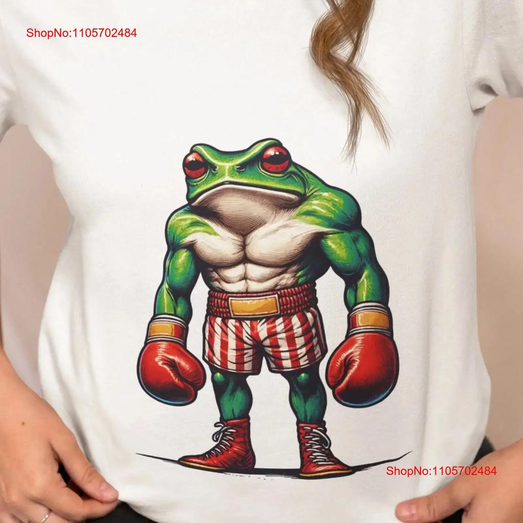 Muscled Boxing Frog T Shirt Fitness Funny Cartoon Animal Gym Top Unique for Lovers Cool Workout Apparel vintage Washed Casual