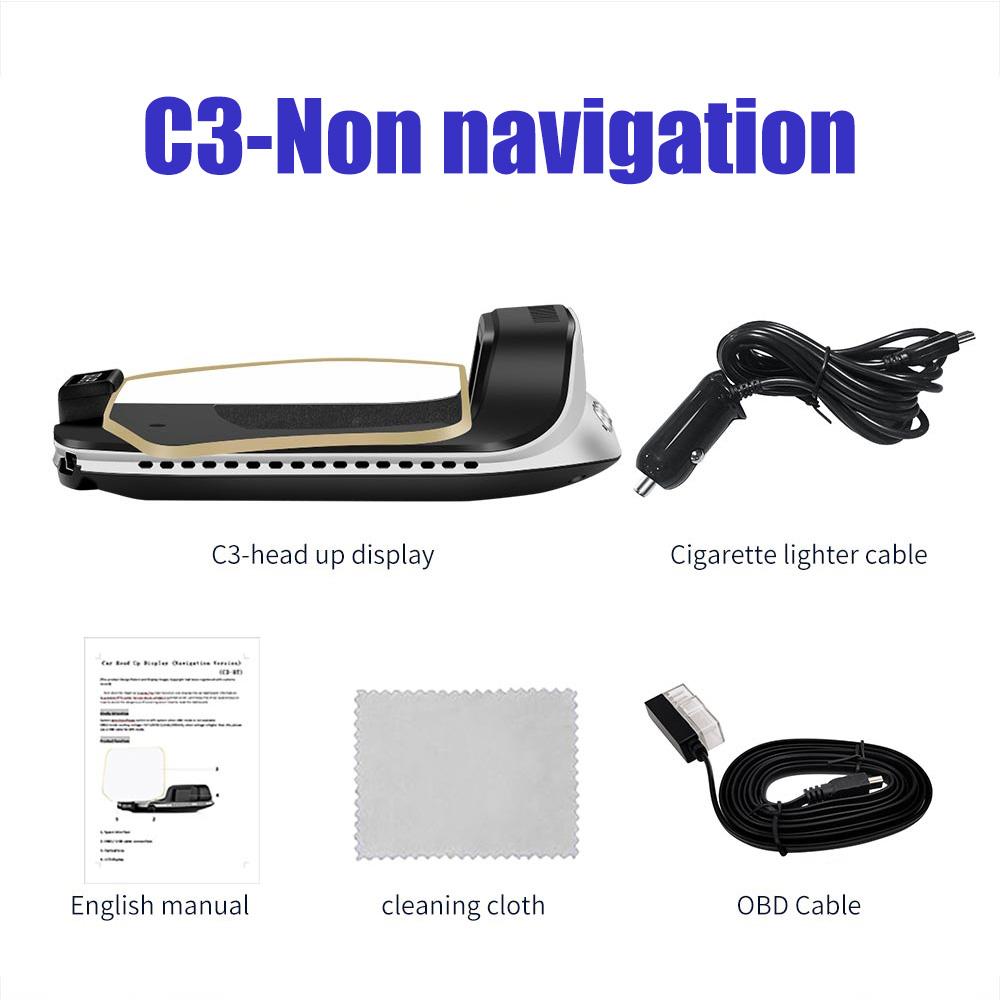 

GPS + OBD Head Up Display C3 HUD Car Electronic Auto Speedometer Protable Car Accessories Navigation and Non Navigation Versions