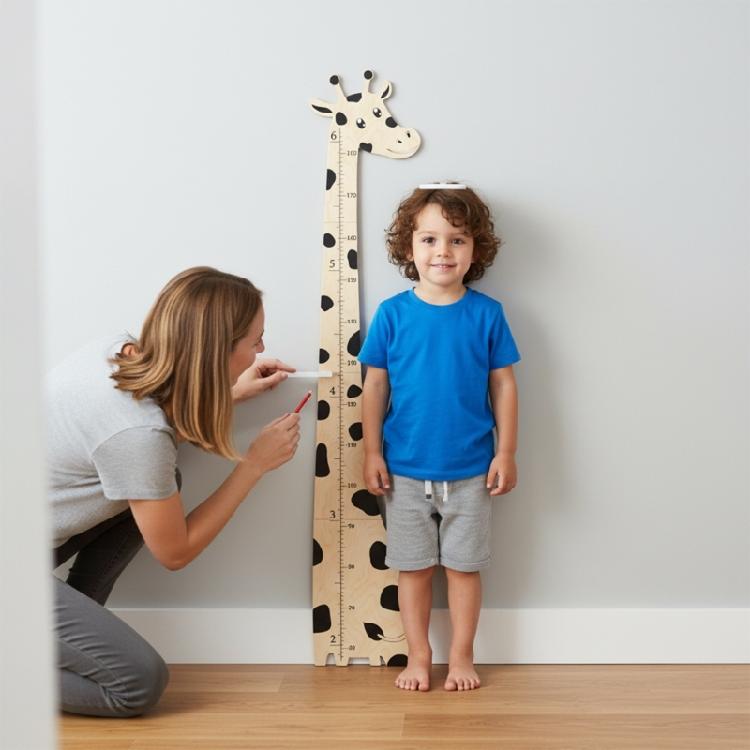 Unique Personalizing Height Chart Wooden Giraffe Growth Ruler for Kids’ Wall Removable Nursery Decoration