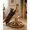 Interactive Cat Scratching Toy - EDEN - Kofti - Coffee Wood &; MDF - Ball Track + Feather Toy - 36x36x54 Cm