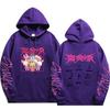 Stray Kids Pullover Hoodie Front Pink Punk Cartoon Member Names Graphic Kangaroo Pocket Drawstring Hood Oversized Unisex K‑Pop Streetwear Fan Merch
