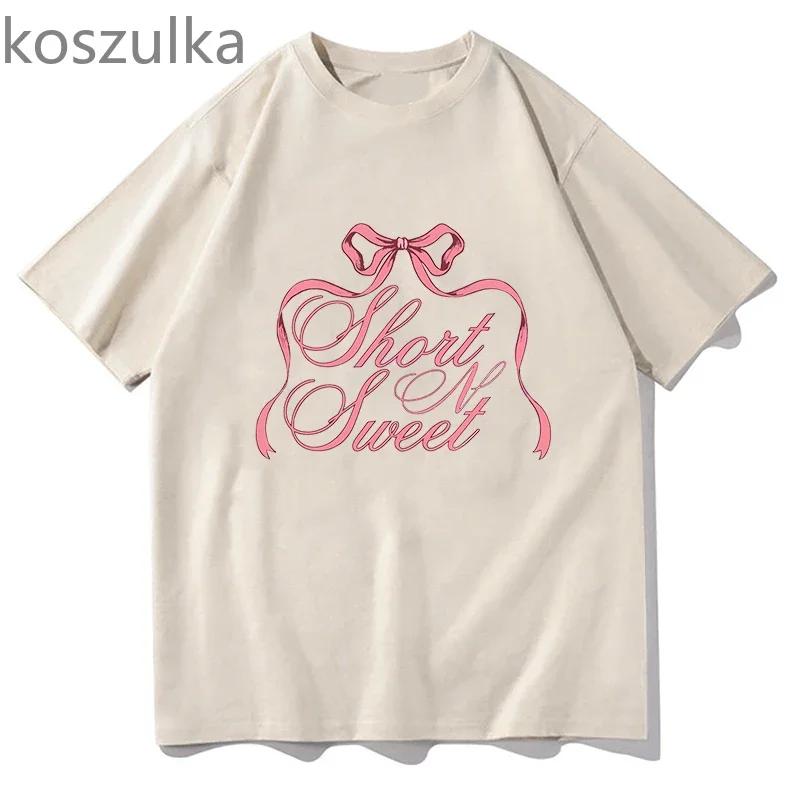 Sabrina Carpenter Short N' Sweet Album Tour Tshirt Crewneck Short Sleeve Tees Women Men Streetwear New Fashion Fans Soft Clothes