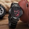Hollow Creative Black Technology Men'S Steel Belt Watch Inner Ring Rotatable Watch Quartz Watch