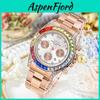 Gedi Ladies Fashion Rainbow Circle Threehand Quartz Watch With Water Resistance For Casual Wear