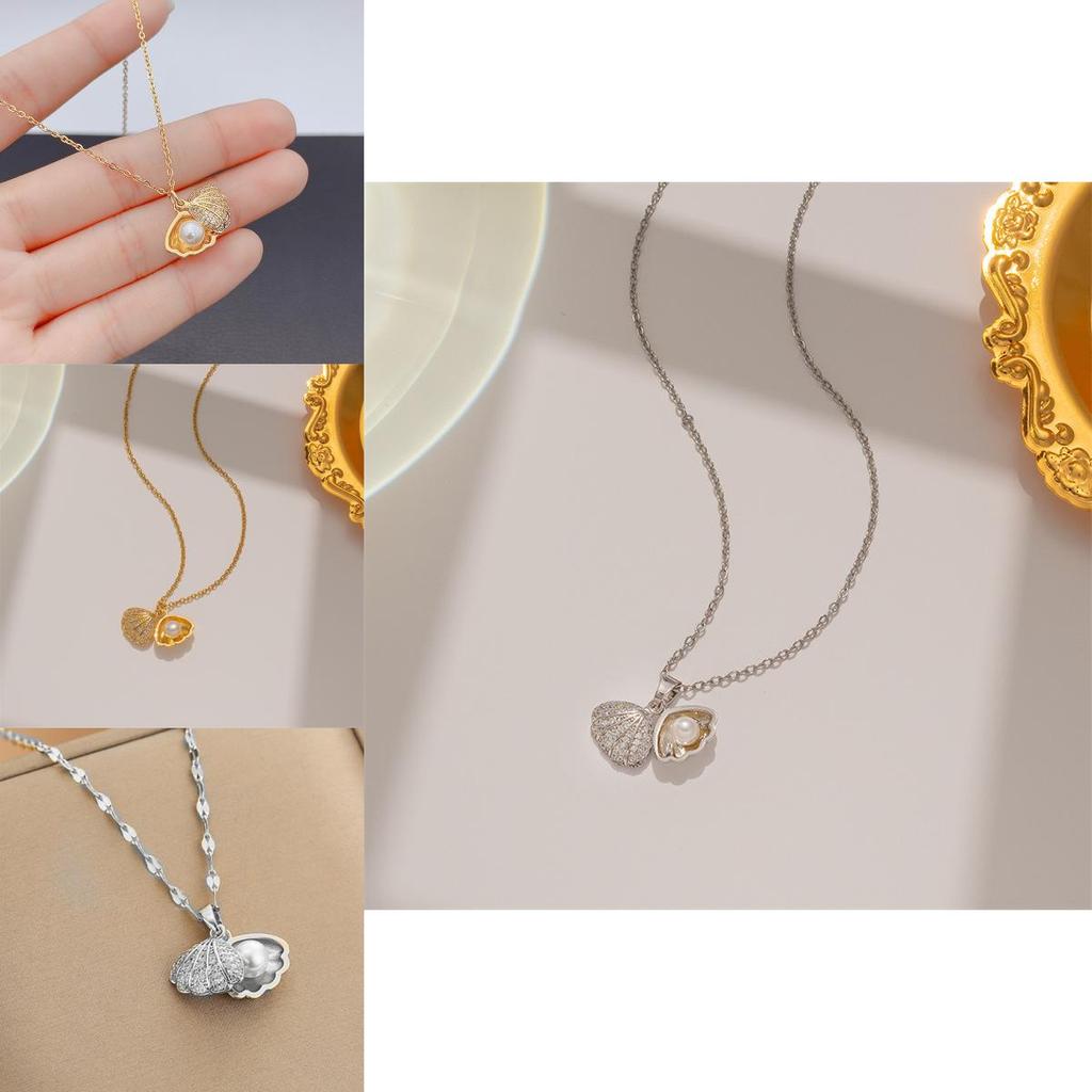 Fashion Pearl Necklace With Geometric Design And Cz Embellishments For Women