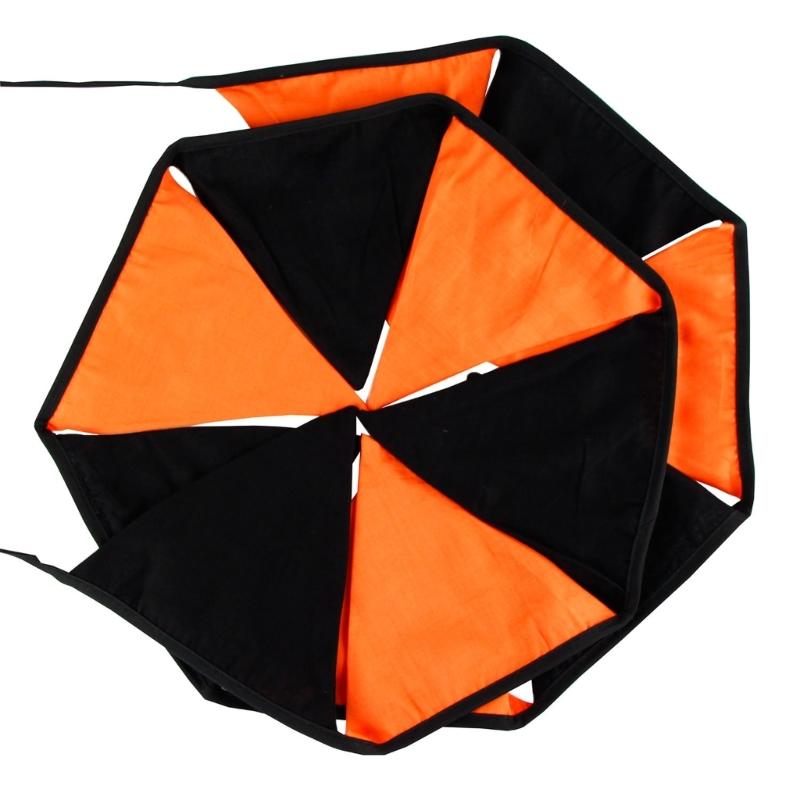 Colorful Halloween Triangular Flags Thanksgiving Cotton Fabric Pennant Bunting Banners for Schools Homes and Offices