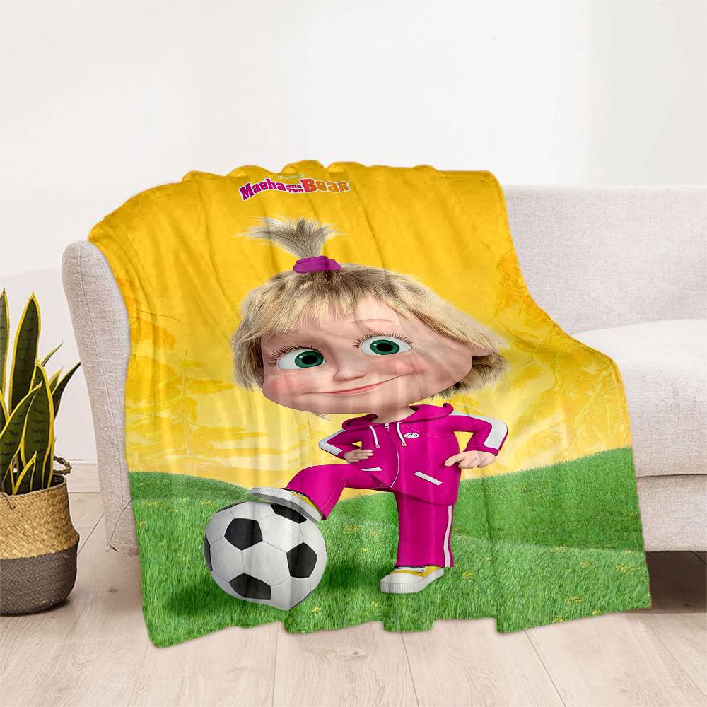 Masha Bear Blanket Durable Comfort Great for Office Chair Livingroom Bed for All Occasions Stylish Decor Gift for Travel Home Birthdays