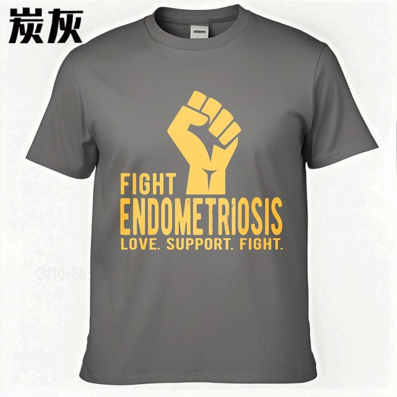 Vintage summer Boys tshirt Fight Endometriosis Love Support Fight Short Sleeve Printed Oneck Teeshirt cotton teeshirt for him
