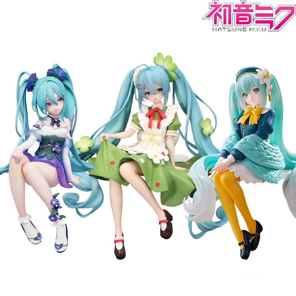 14CM Hatsune Miku Anime Figure Kawaii Pvc Model Doll Action Figure Flower Fairy Collect Ornaments Christmas Toys Gifts