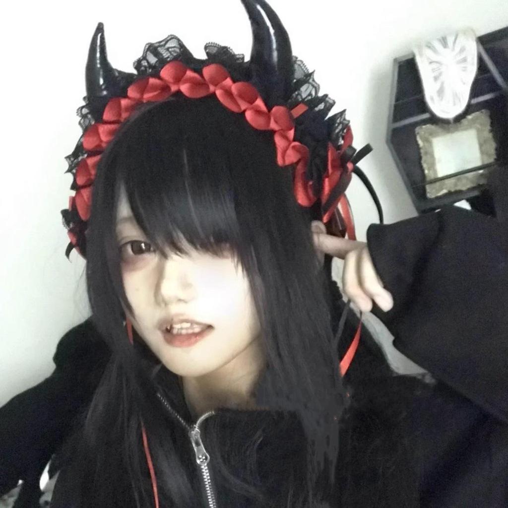 Gothic Lolita Devil Horns Headband - Versatile Halloween Hair Accessory
