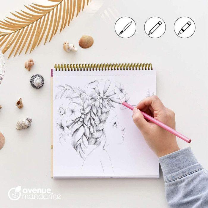 Carnet de coloriage - avenue mandarine - wild 3 - 28 visages - adulte - pages détachables