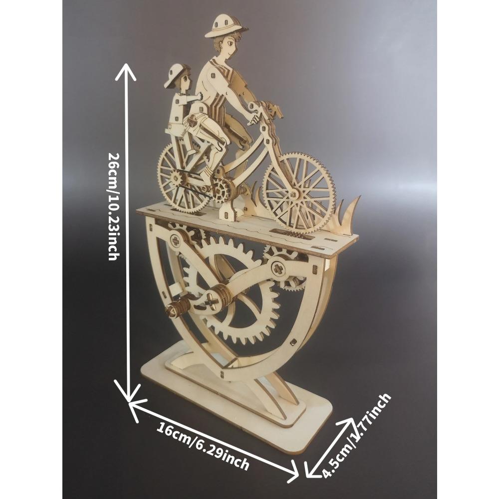 3D Wooden Puzzle Father and Son Diy Handmade Bicycle Assembly Model Kits  Creative Decoration