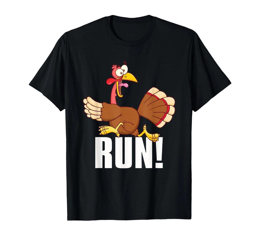 Run! Funny Thanksgiving Running 5k Race Turkey Trot T-Shirt S-5XL Q8312