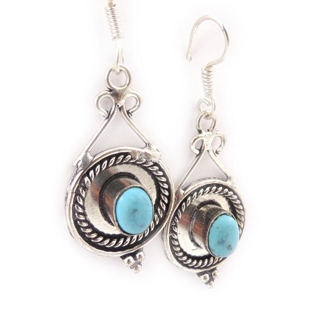 Les Trésors De Lily [J7175] - Turquoise 'Kilimanjaro' Designer Earrings