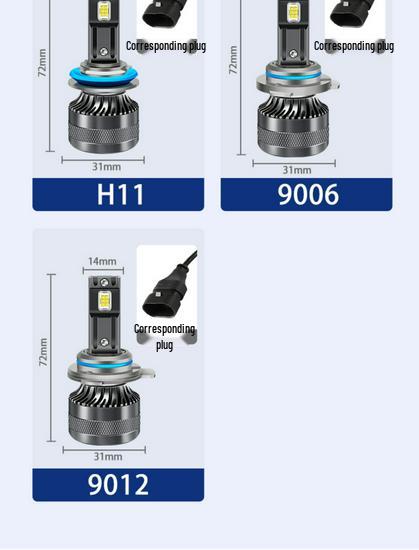 Kompatible LED-Scheinwerfer für Fahrzeuge: H7, H11 (Abblendlicht), H1 (Fernlicht), H4 (integriert hoch/niedrig), 9005 (Laser-).