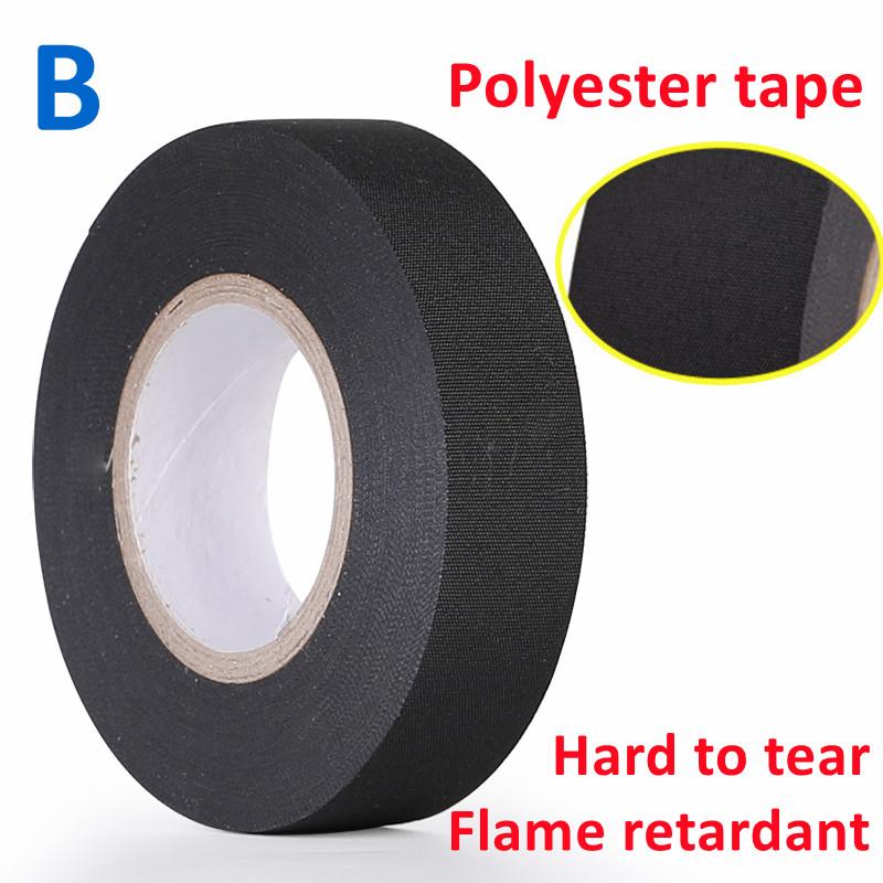 

15 Meter Heat-resistant Flame Retardant Tape Coroplast Adhesive Cloth Tape For Car Cable Harness Wiring Loom Protection 50mm&50m