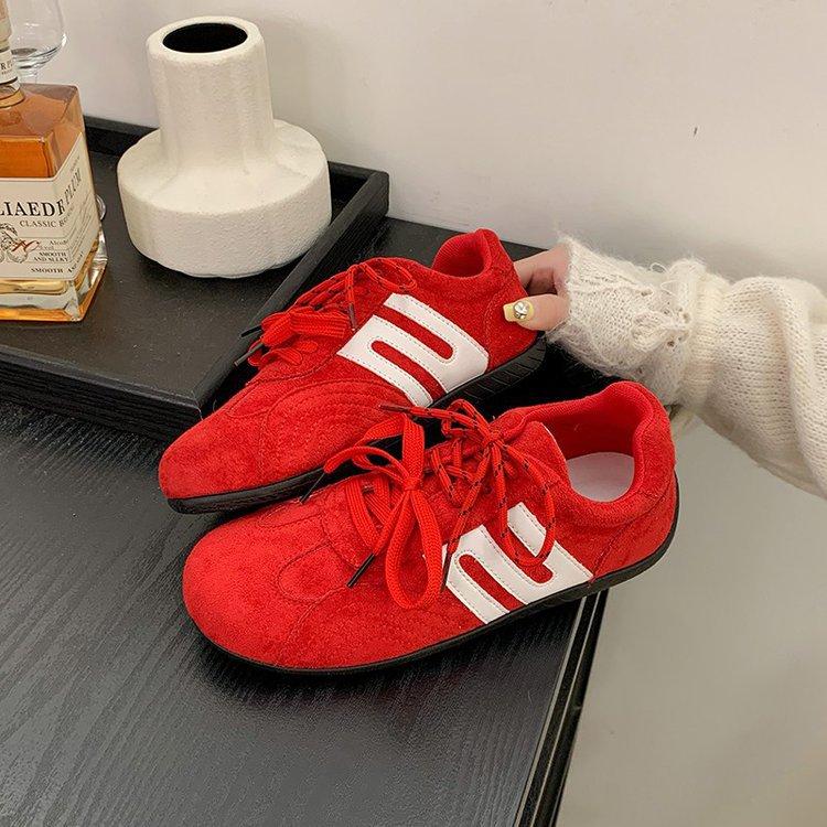 Cowhide retro leopard print German training shoes women's 2025 new versatile breathable casual light and comfortable sports board shoes women's shoes