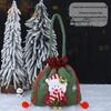 Christmas Apple Flannel Drawstring Gift Bag with Bowknot for Children's Candy