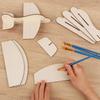 1-5Pcs Wooden Blank Airplane DIY Crafts Kids Painting Toy Birthday Party Favors Christmas Gift Unfinished Wood Plane Model