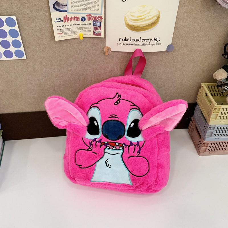 Plush Cartoon Embroidery Backpack for Kids – Cute Double Shoulder Bag