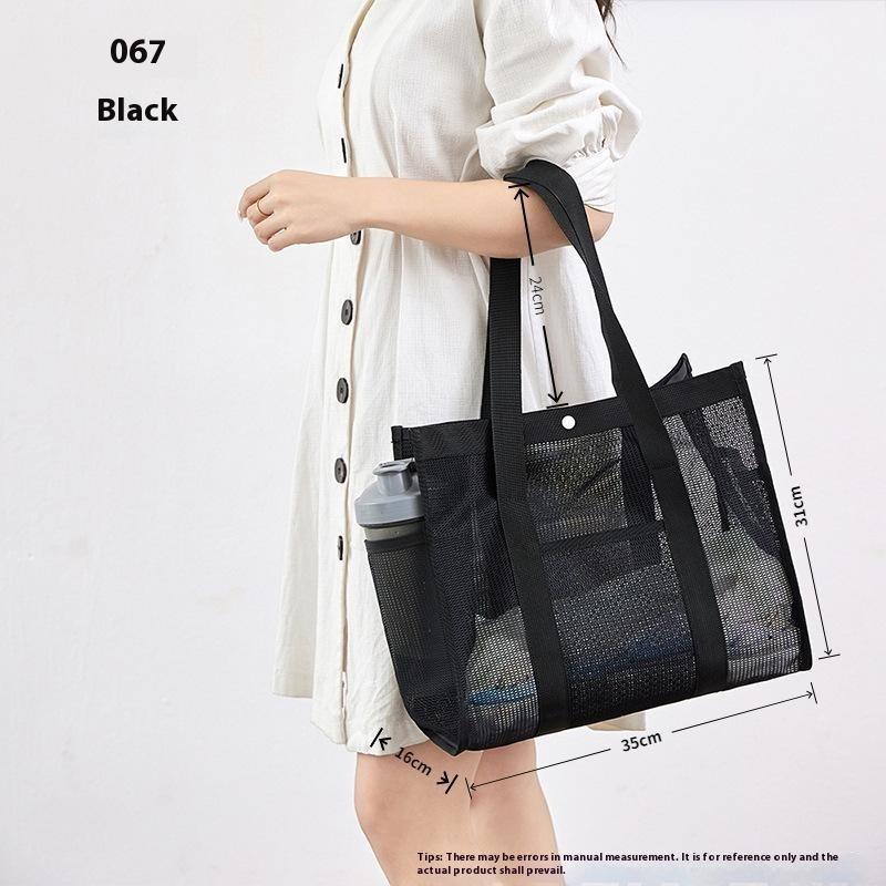 2025  Korean Beach Bag  Mesh Hollow Fitness Shoulder Bag Leisure Swimming Bag Travel Storage Washbag