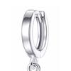 1 Pair Women White Gold Earrings Simple Zircon Hinged Dangle Drop Earrings for Balls Dates Parties Birthdays