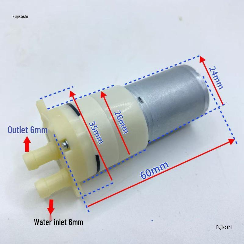12V DC 370 Mini Silent High Flow Self-Priming Diaphragm Water Pump, 800ml Capacity