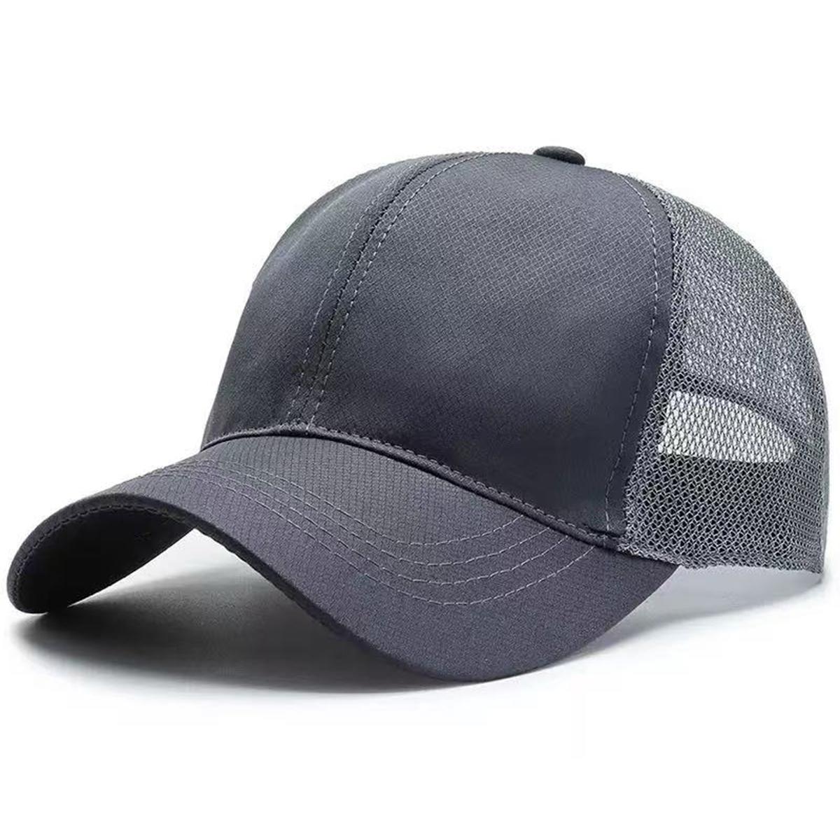 

Summer Solid Color Mesh Light Plate Baseball Cap Men s and Women s Casual Sunscreen Hats Hip Hop Hat Golf Caps сірий