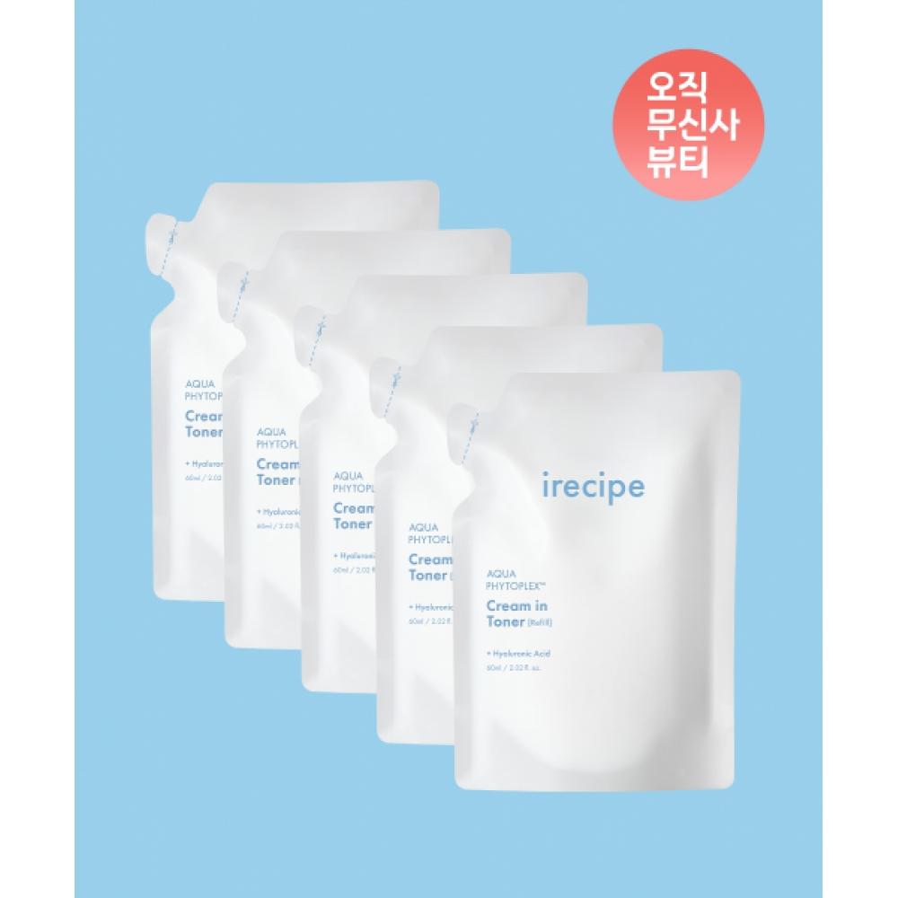 Irecipe Aqua PhytopleX Cream In Toner Mist Refill 60ml X 5 FREE