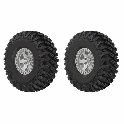 2pcs Set 1.9 Inch 120mm Plastic Tire with Wheel Rims for Axial SCX10 D90 F350 1 10 RC Car