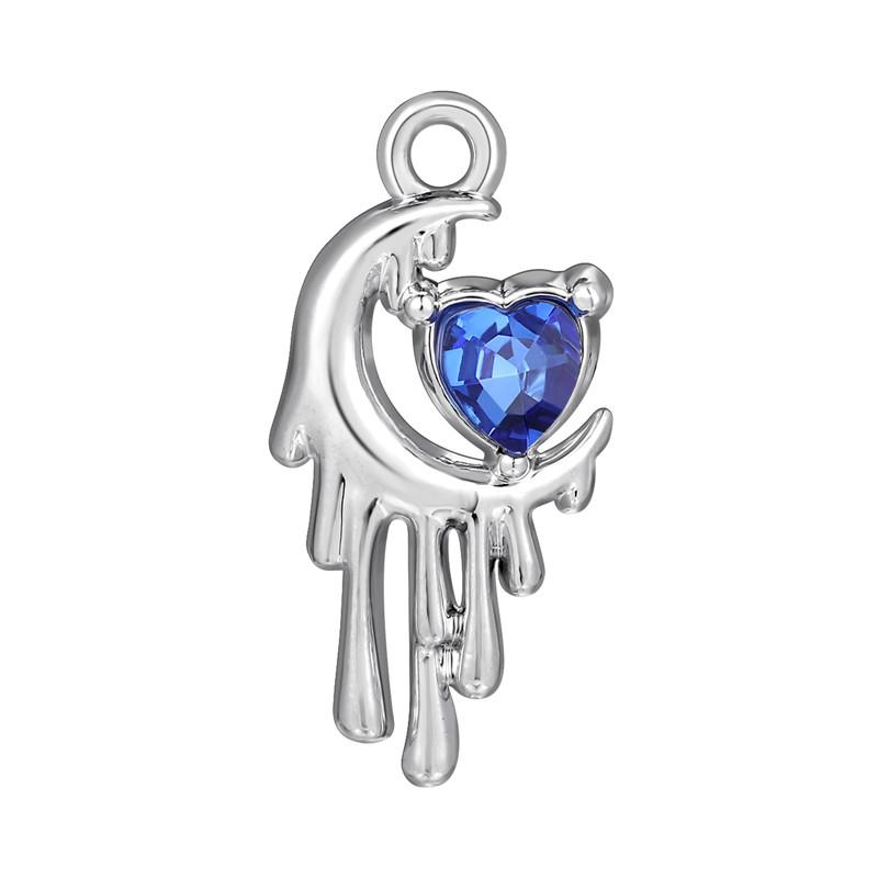 Stainless Steel Charms Crystal Zircon Cherry Moon Star Heart Bow Knot Sun Pendant Beads For Jewelry Making Woman DIY Accessories