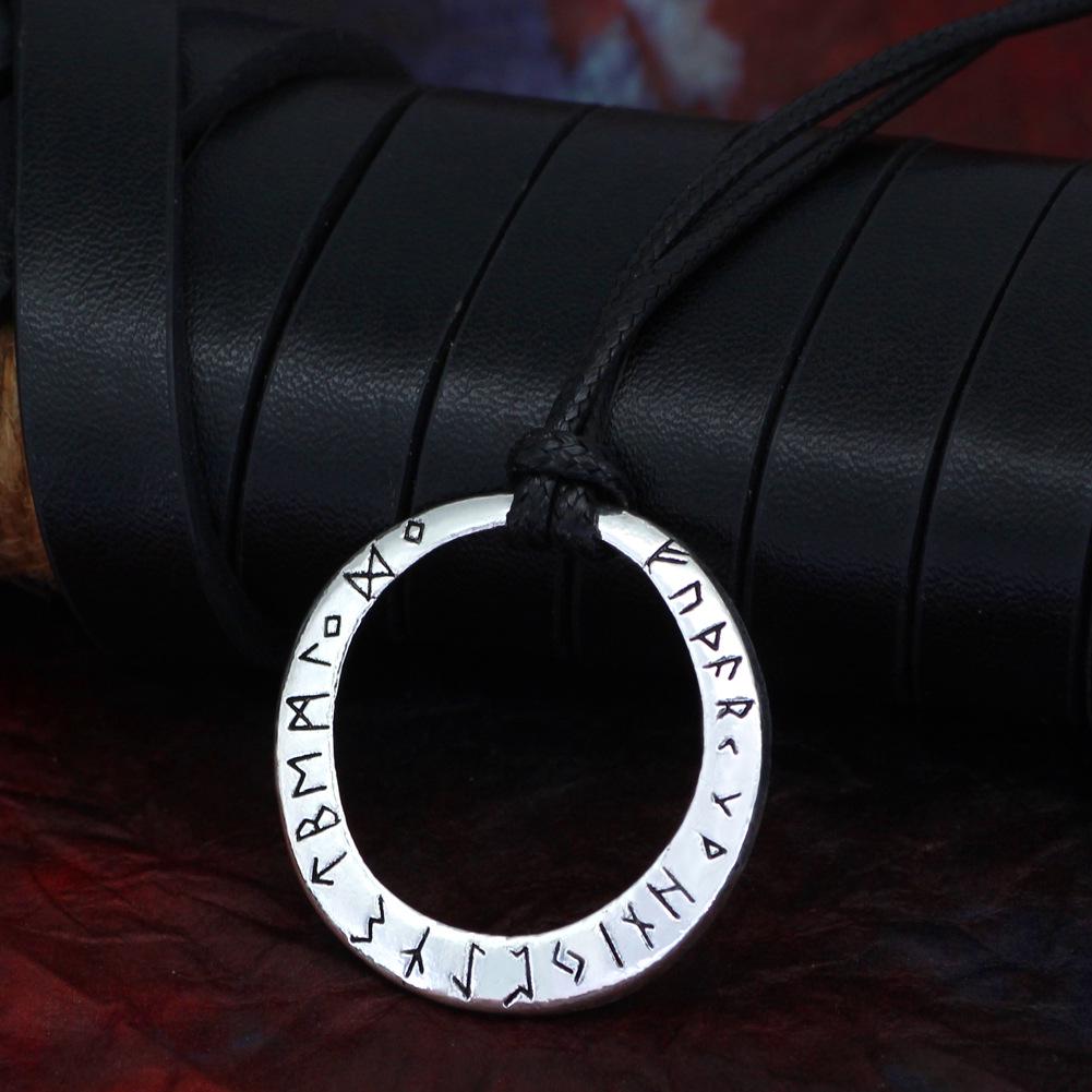 Viking Rune Pendant Necklace - European & American Retro Sweater Chain for Men & Women