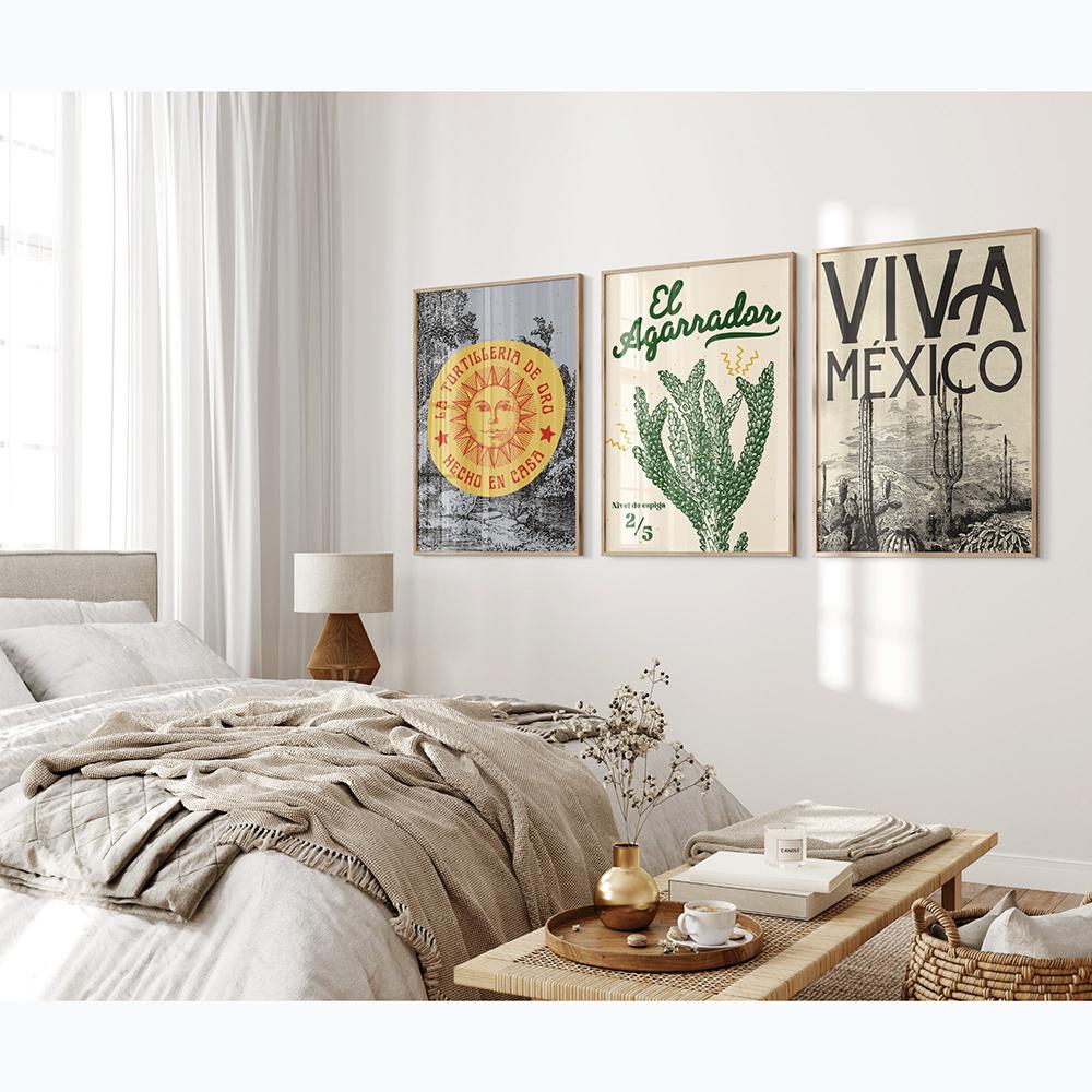 Vintage Mexican Cactus Tiger Flower Culture Wall Art Canvas Painting Travel Poster And Prints Wall Picture For Living Room Decor