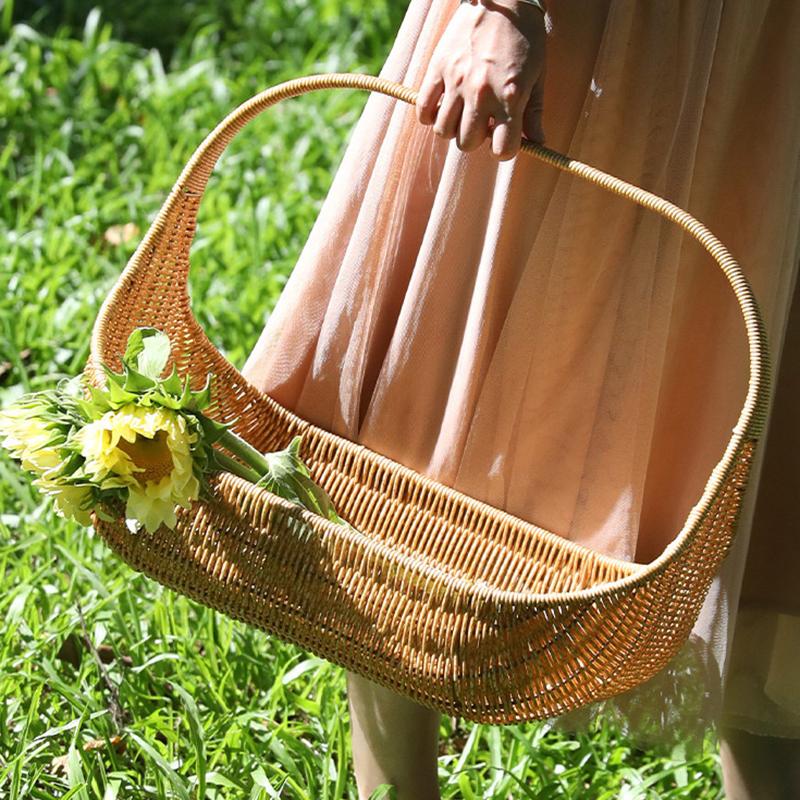Creative Imitation Rattan Fruit Hand Basket Gift Basket Flower Basket Picnic Basket