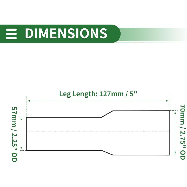 Motoforti 2.25" OD to 2.75" OD Mandrel Exhaust Pipe Adapter Concentric Reducer Car Exhaust Pipe Tubing Piping Adapter 5inch/127mm Length T304