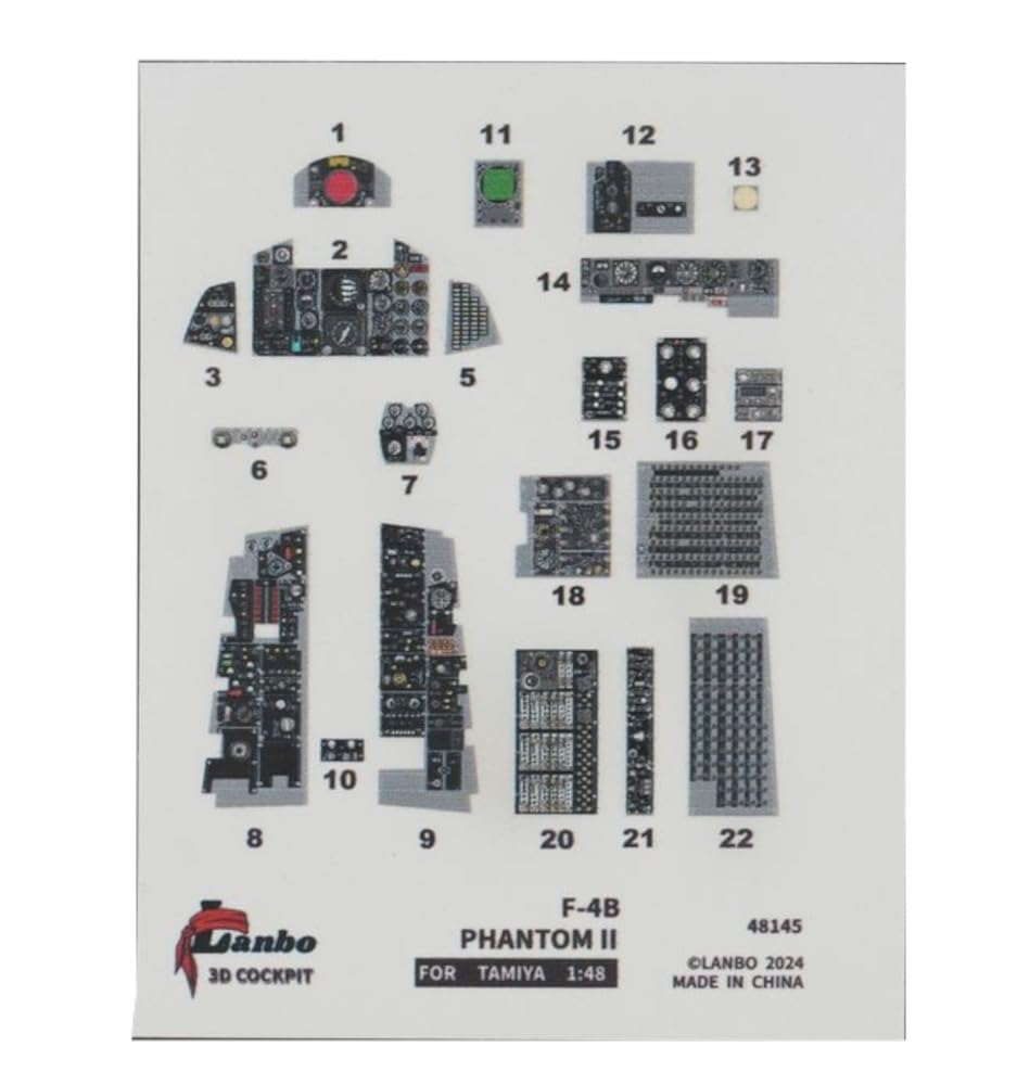 

Lambo Models 1/48 F-4B Interior 3D Decal (for Tamiya) Plastic Model Decal LNB48145 (Airplane)